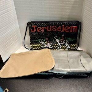 Jerusalem Beaded Bag and Cosmetic Bag Lot